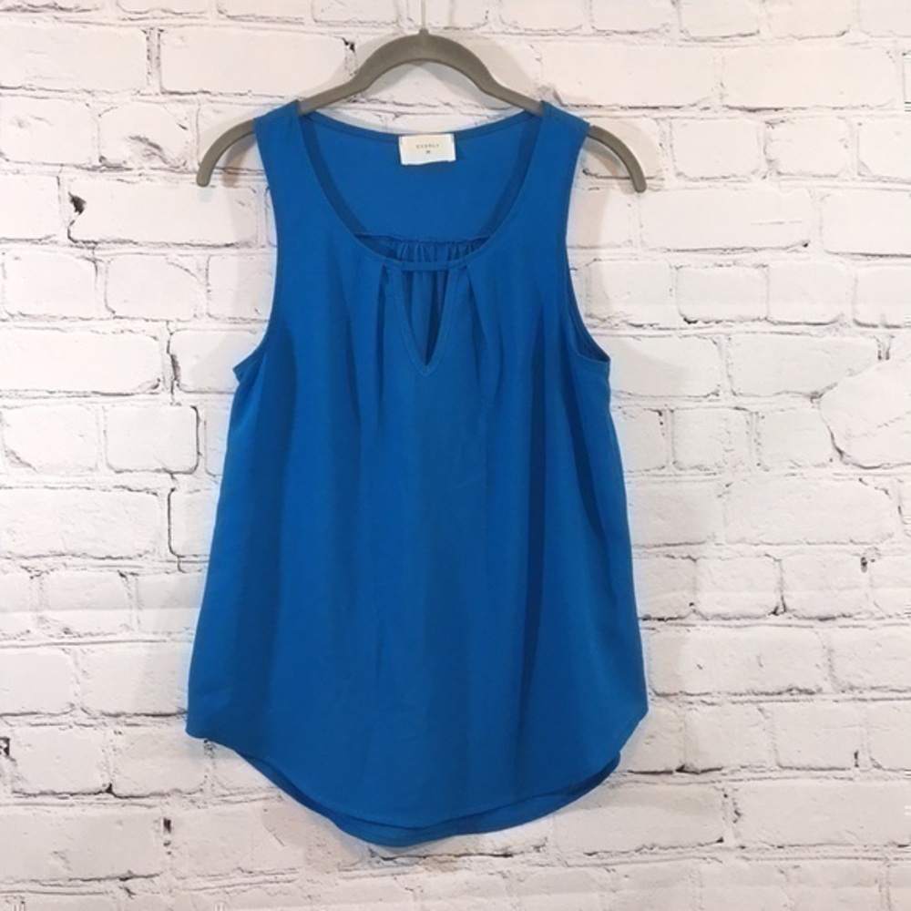 UEC Everly blue flowy tank, small , polyester